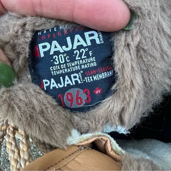 Pajar Cade Canada Shearling Insulated Tan Leather Ankle Winter Boot 7-7.5 EU38 - Picture 7 of 10